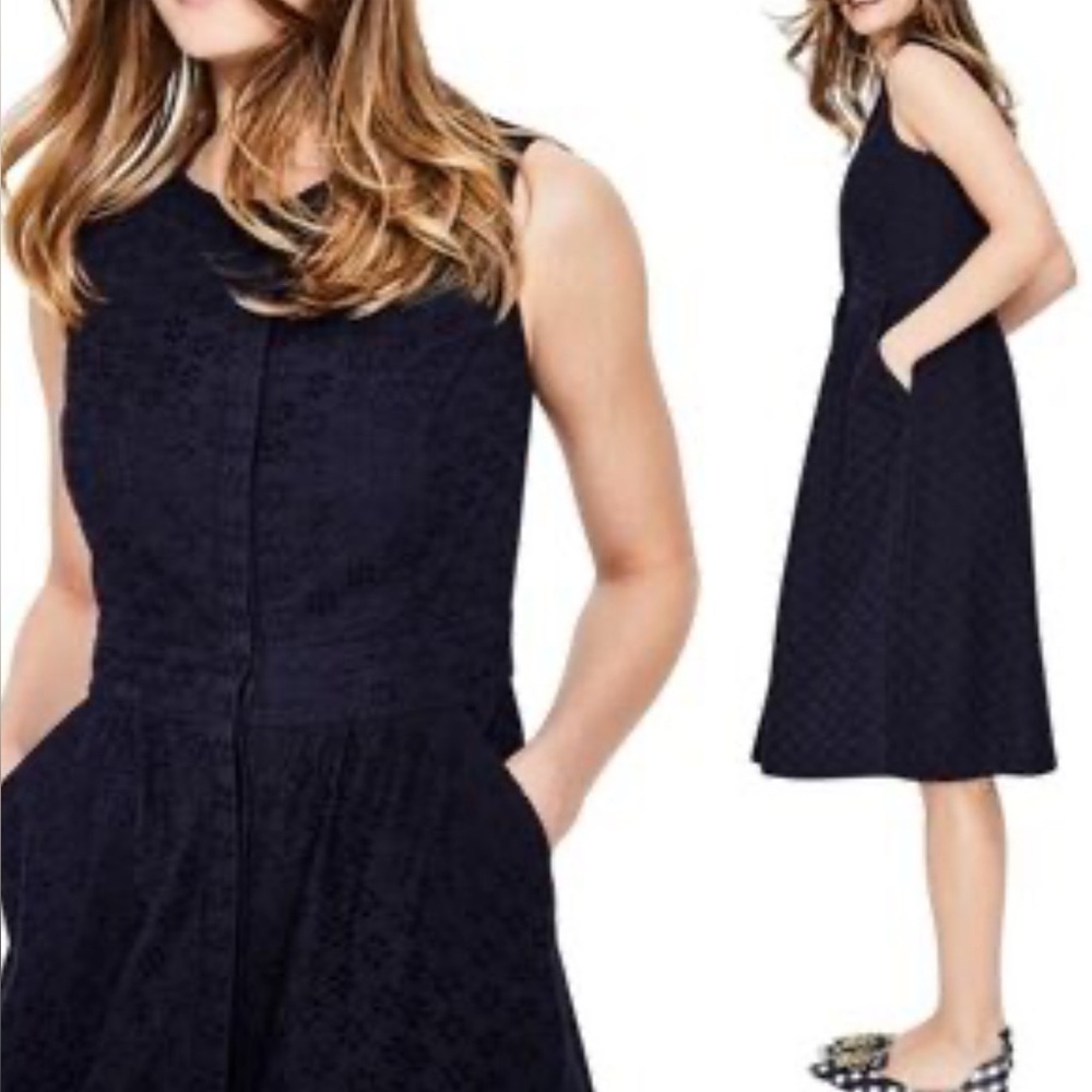 Boden Leila sleeveless fit-and-flare midi shirtdress made of eyelet lace 8
